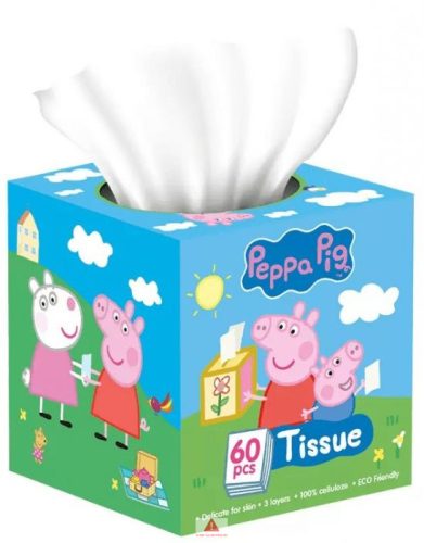 Peppa Malac dobozos papírzsebkendő 3 rétegű 56 db-os