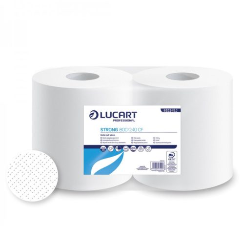 Lucart Strong 800 CF ipari törlőpapír 25cm átm. ,2rtg. hófehér 240m, 2tek/csom.  852345J